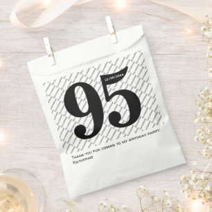 Your Name Pattern Bold Black Age 95 Number Date Favour Bag
