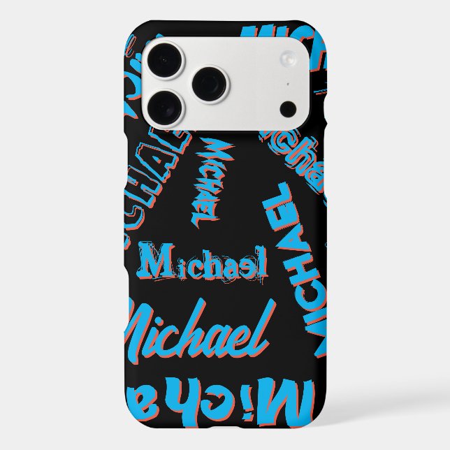 Your name pattern monogram blue red black colour (Back)