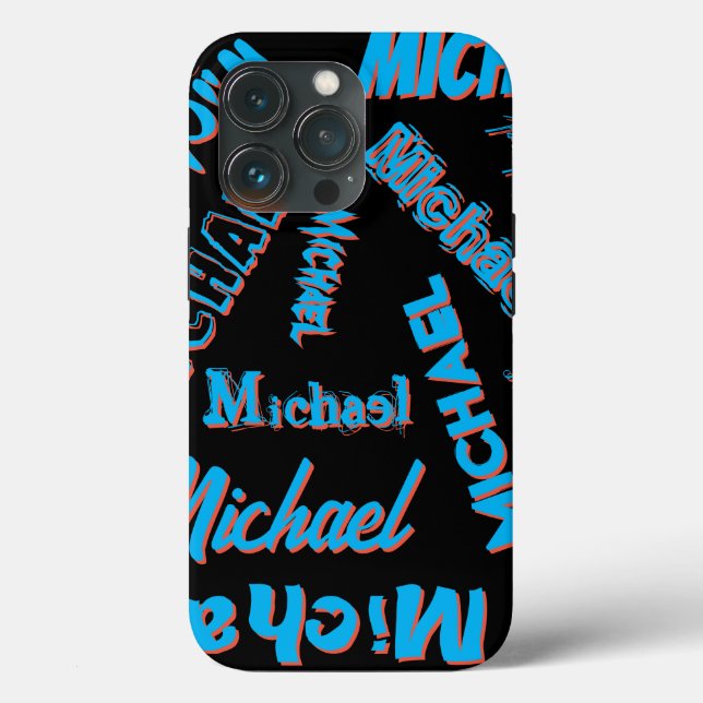 Your name pattern monogram blue red black colour Case-Mate iPhone case (Back)