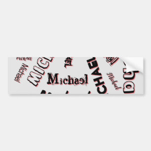 Your name pattern monogram rose colour shadow bumper sticker