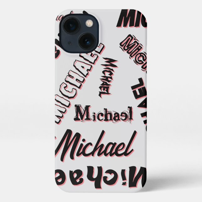 Your name pattern monogram rose colour shadow iPhone case (Back)