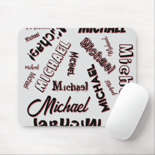 Your name pattern monogram rose colour shadow mouse pad