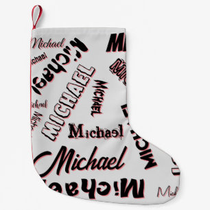Your name pattern monogram rose colour shadow small christmas stocking