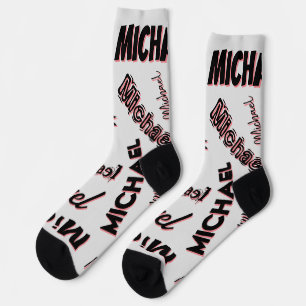 Your name pattern monogram rose colour shadow socks