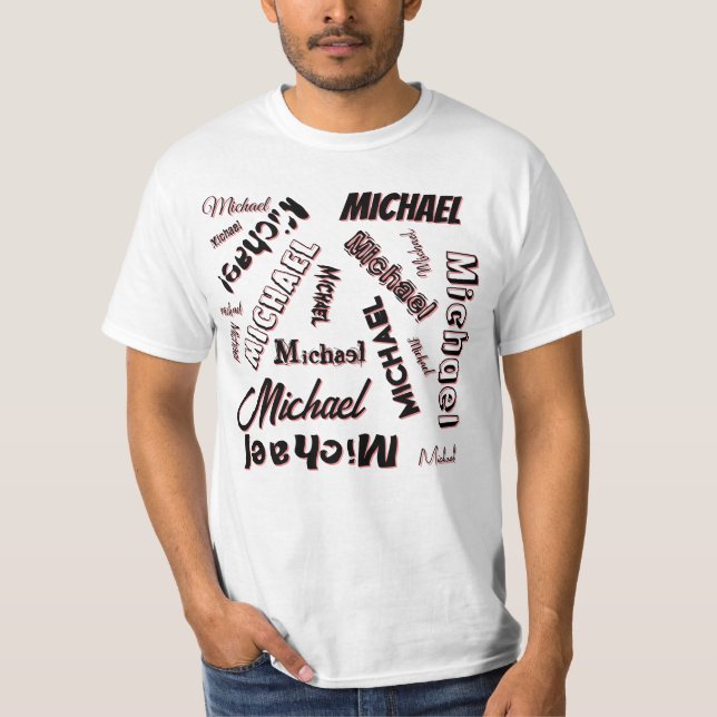 Your name pattern monogram rose colour shadow T-Shirt (Front)