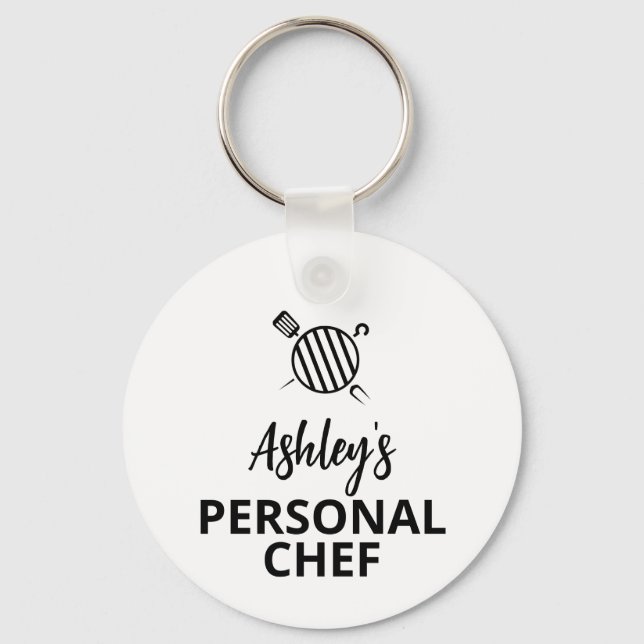 Your NAME Personal Chef, Grill key c, Personalised Ring (Front)