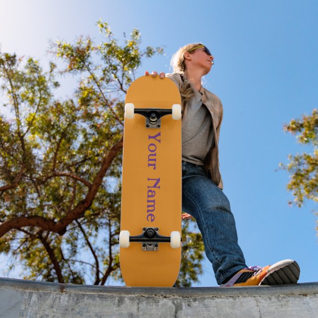 Your Name Personalise Gold   Skateboard (Outdoor 1)