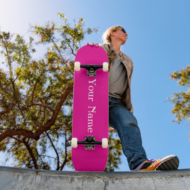 Your Name Personalise Hot Pink  Skateboard (Outdoor 1)