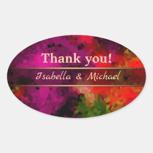 Your name, personalise, initials, abstract oval sticker