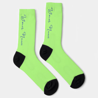 YOUR NAME Personalised Light Green Crew Socks