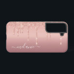 Your Name Personalised Rose Gold Blush Glitter Samsung Galaxy Case<br><div class="desc">Custom Name Text Rose Gold Blush Glitter Sparkle Personalised Birthday - Anniversary or Wedding Gift / Suppliest - Add Your Name - Text or Remove - Make Your Special Gift - Resize and move or remove and add text / elements with customisation tool. Design by MIGNED. Please see my other...</div>