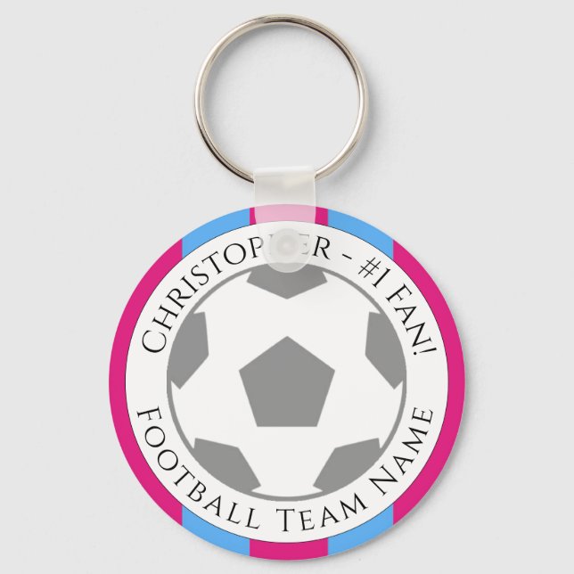 Your Name plus Football Team Name Key Ring (Front)
