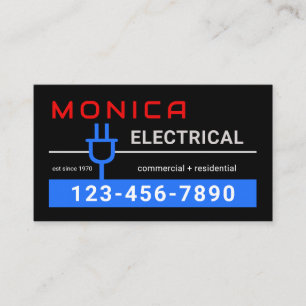 Your Name Powers Electric Plug Business Card