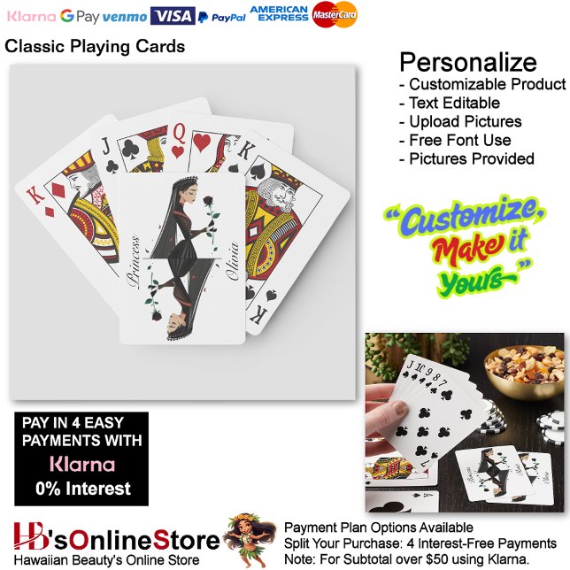 Your Name Princess  Customizable Playing Cards (Your Name Princess Customizable Playing Cards.)