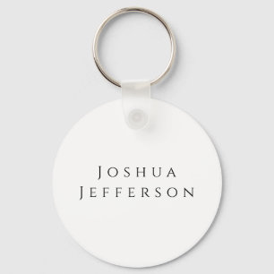 Your Name Professional Creative Plain Black White Key Ring