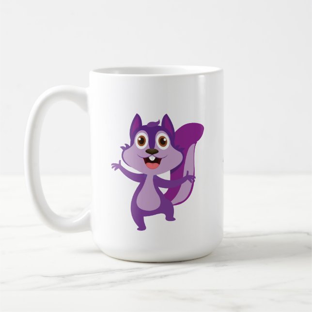 Your Name  Purple Squirrel Office Coffee Mug (Left)