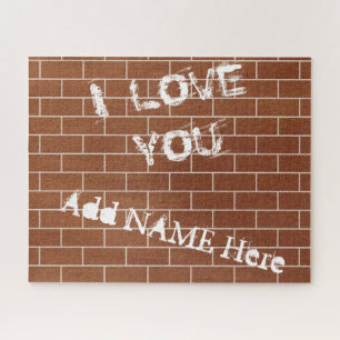 Your Name Puzzle - A Brick Wall - I Love You