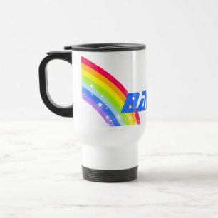 "Your name" rainbow travel / kids club blue mug