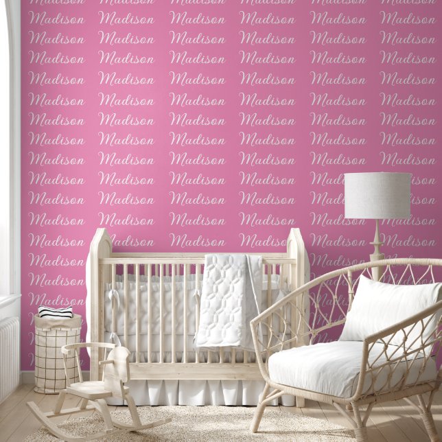 YOUR NAME Repeating Custom Colour Wallpaper (Kids)