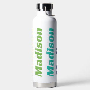 Your Name Repeating in Colours Water Bottle