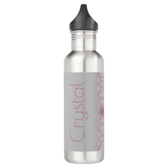 Your Name Rose Quartz Custom Crystal 710 Ml Water Bottle (Left)