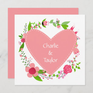Your Name(s) in a Heart custom invitations