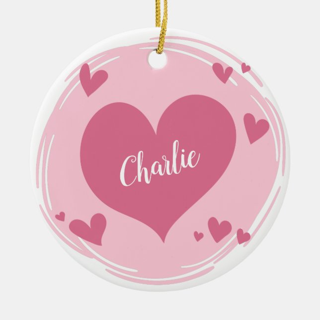 Your Name(s) in a Heart custom ornament (Front)