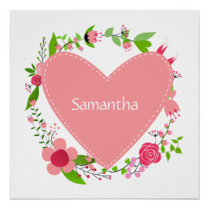 Your Name(s) in a Heart custom poster