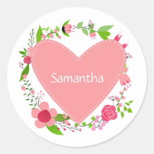 Your Name(s) in a Heart Frame stickers
