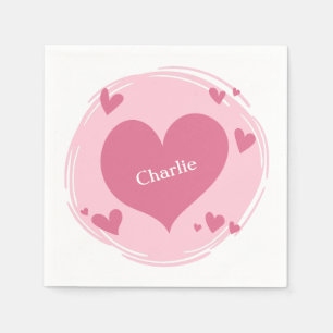 Your Name(s) in a Heart paper napkins