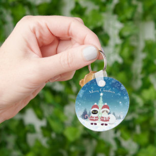 [Your name]'s Poiluna Christmas Metal Circle Key Ring
