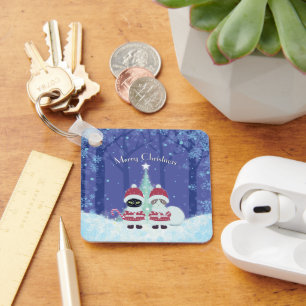 [Your name]'s Poiluna Christmas Metal Square Key Ring