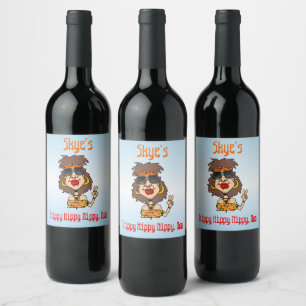 [Your Name]'s Trippy Hippy Nippy, Man Custom Funny Wine Label