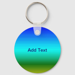 Your Name Sea Sky Blue Green Modern Gradient Key Ring