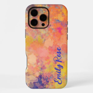 Your Name Spring Tulip Watercolor Abstract iPhone 16 Pro Max Case