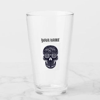 YOUR NAME SUGAR SKULL PINT GLASS