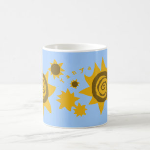 Your Name Sunflowers Yellow Brown Blue Sky Sun Art Coffee Mug