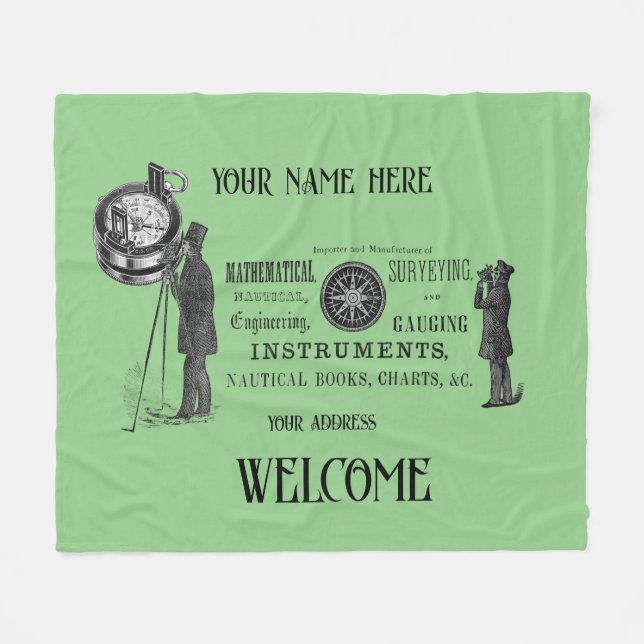 Your Name Surveying Surveyors 1856 Fleece Blanket (Front (Horizontal))