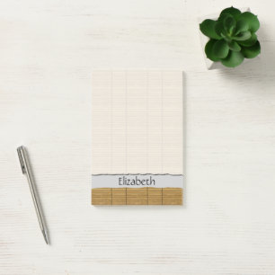 Your Name - Tatami Mat, Bamboo Planks - Brown Post-it Notes