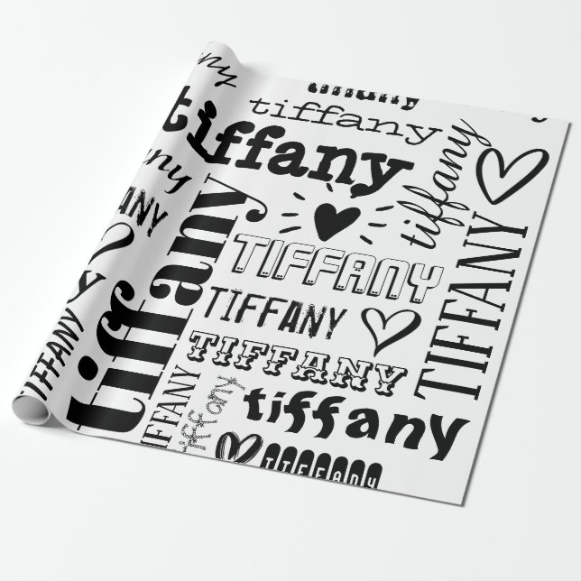 Your Name Text Pattern Personalised Wrapping Paper (Unrolled)