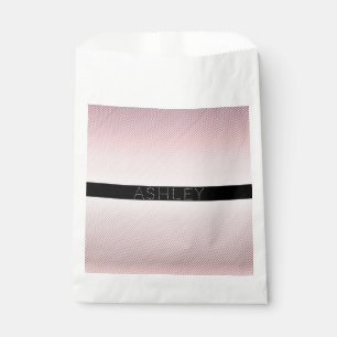 Your Name Thin Rose Ombre & White Stripes Favour Bag