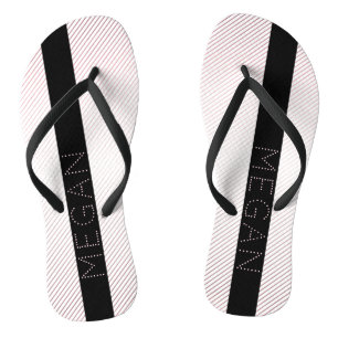 Your Name   Thin White & Sublte Rose Ombre Stripes Thongs