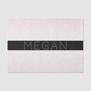 Your Name Thin White & Sublte Rose Ombre Stripes Tissue Paper