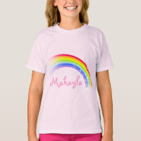 "Your name" (up to 7 letters) rainbow pink top