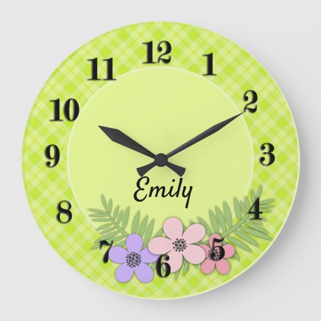 Your name, watch, retro large clock (Front)