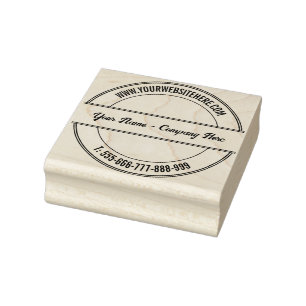 Your Name Website Phone Modern Font Rubber Stamp