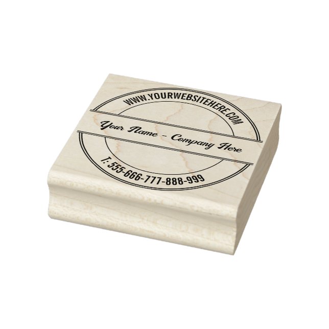 Your Name Website Phone Modern Font Rubber Stamp (Stamp)