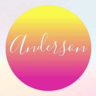 Your Name | White Script on Yellow/Pink Gradient