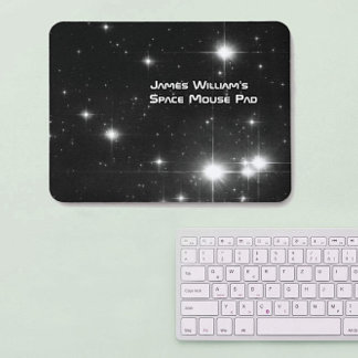 Your Name with Stars in Deep Space Mouse Pad