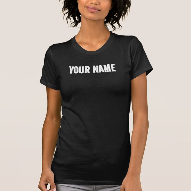 Your Name Women's Slim Fit Custom Black T-Shirt (Front)
